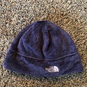 The North Face purple fleece osito beanie hat
